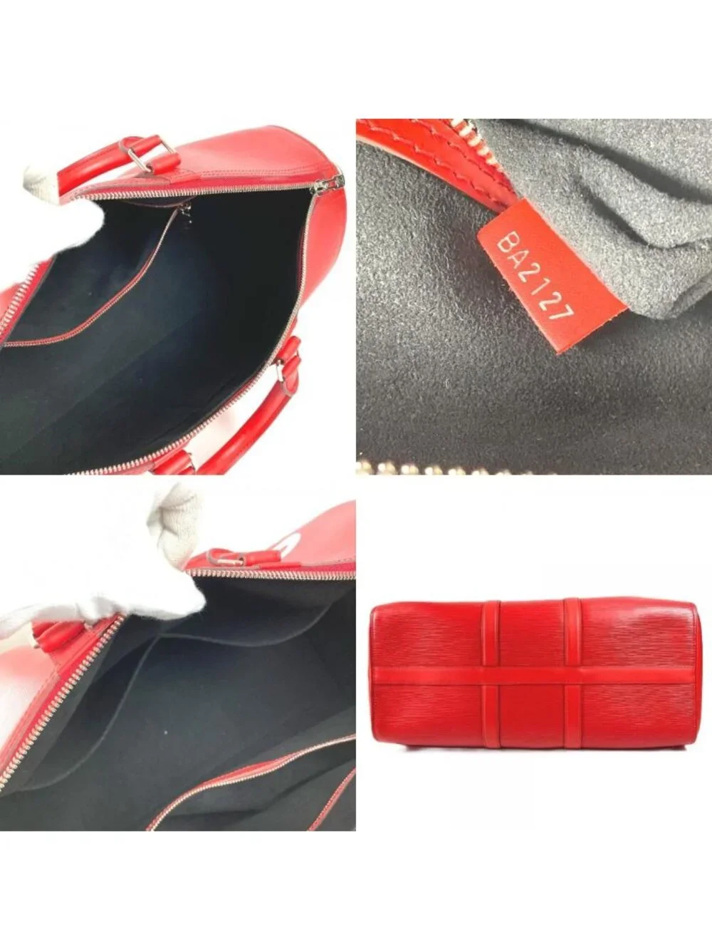 Louis Vuitton Boston Bag Keepall Bandouliere 45 Epi Leather Red